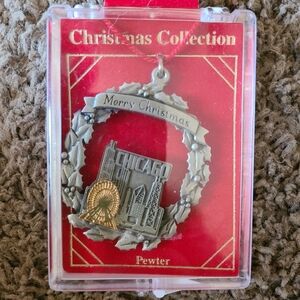 Chicago Pewter Christmas Ornament